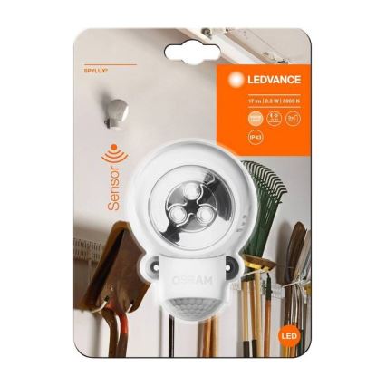 Ledvance - Luz de orientación exterior LED con sensor SPYLUX LED/0,3W/3xAA IP43