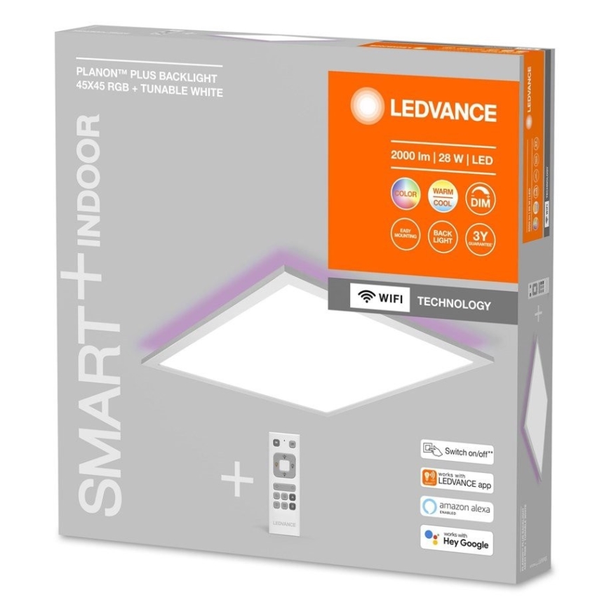 Ledvance - Panel LED RGBW regulable SMART+ PLANON LED/28W/230V Wi-Fi + mando a distancia