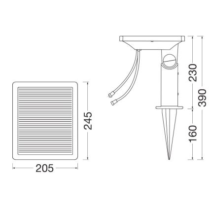 Ledvance - Panel solar híbrido ENDURA 24W/12V 2000 mAh IP67