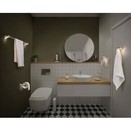 Ledvance - Percha de pared para cuarto de baño con retroiluminación LED IP44 3xAAA