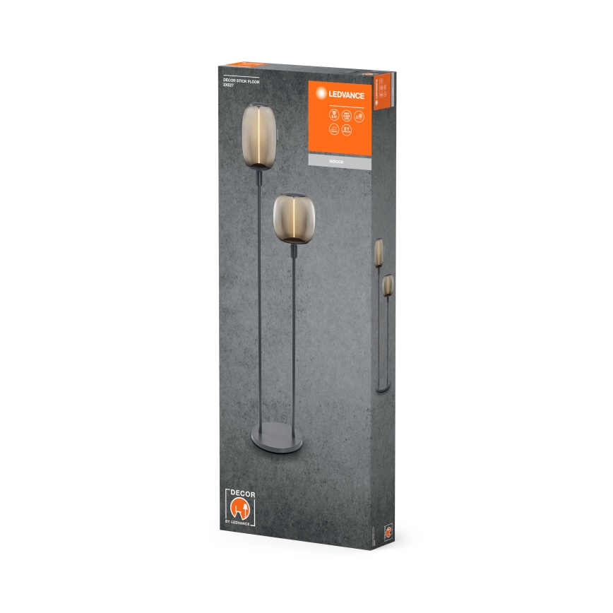 Ledvance - Pie de lámpara DECOR STICK 2xE27/40W/230V antracita