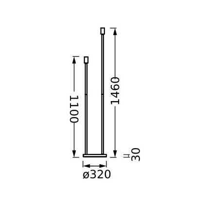 Ledvance - Pie de lámpara DECOR STICK 2xE27/40W/230V antracita