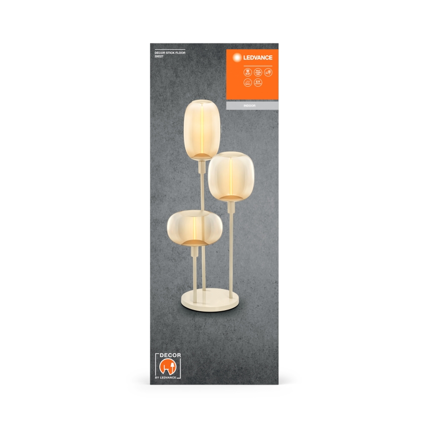 Ledvance - Pie de lámpara DECOR STICK 3xE27/40W/230V beige
