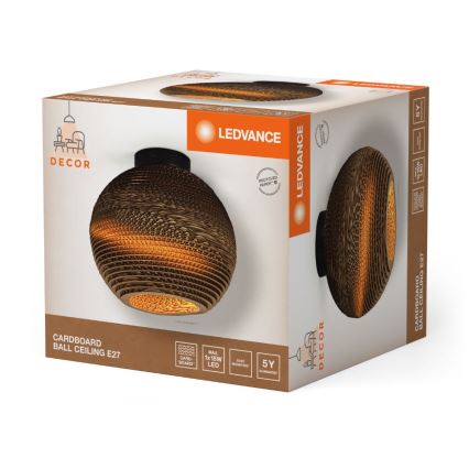 Ledvance - Plafón DECOR CARDBOARD 1xE27/15W/230V diá. 26 cm