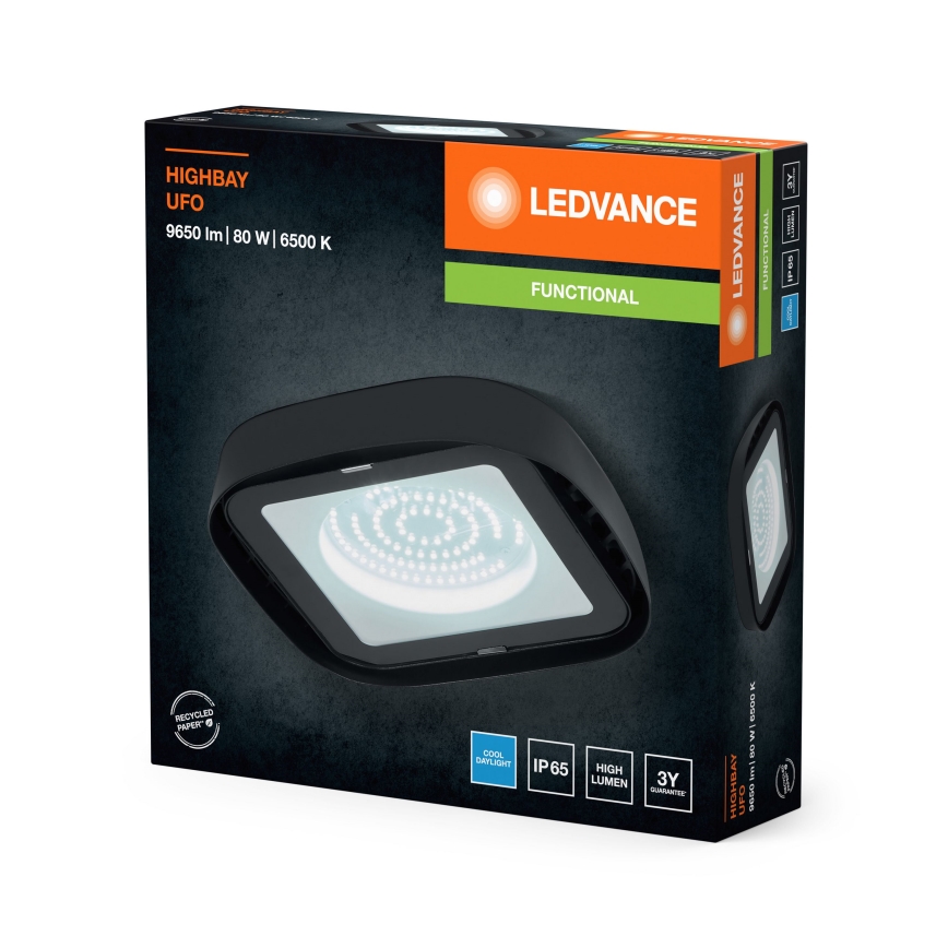 Ledvance - Plafón industrial LED HIGHBAY LED/80W/230V IP65 6500K