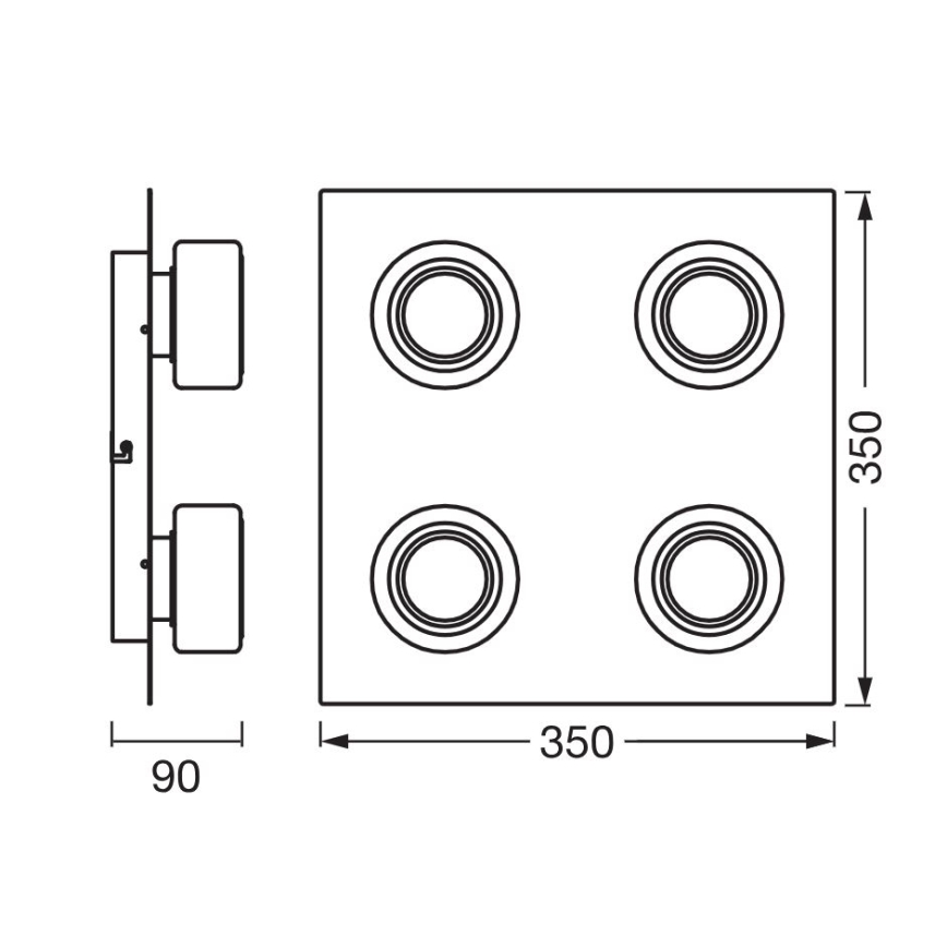 Ledvance - Plafón LED de baño ORBIS FLAME 4xLED/5,5W/230V 3000/4000K IP44 blanco