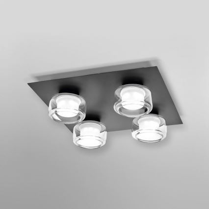 Ledvance - Plafón LED de baño ORBIS FLAME 4xLED/5,5W/230V 3000/4000K IP44 negro