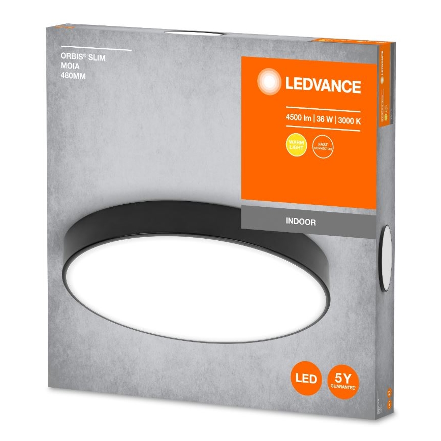 Ledvance - Plafón LED ORBIS SLIM LED/36W/230V negro