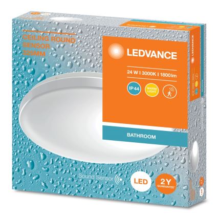 Ledvance - Plafón LED para baño con sensor crepuscular CEILING ROUND LED/24W/230V IP44