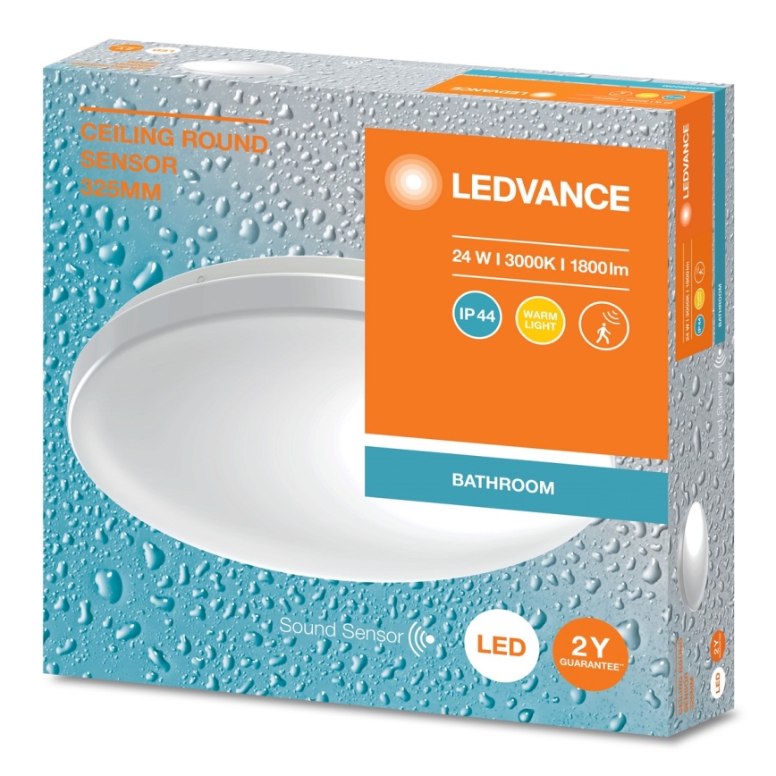 Ledvance - Plafón LED para baño con sensor crepuscular CEILING ROUND LED/24W/230V IP44