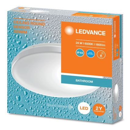Ledvance - Luminaria LED de techo para baño con sensor crepuscular CEILING ROUND LED/24W/230V IP44