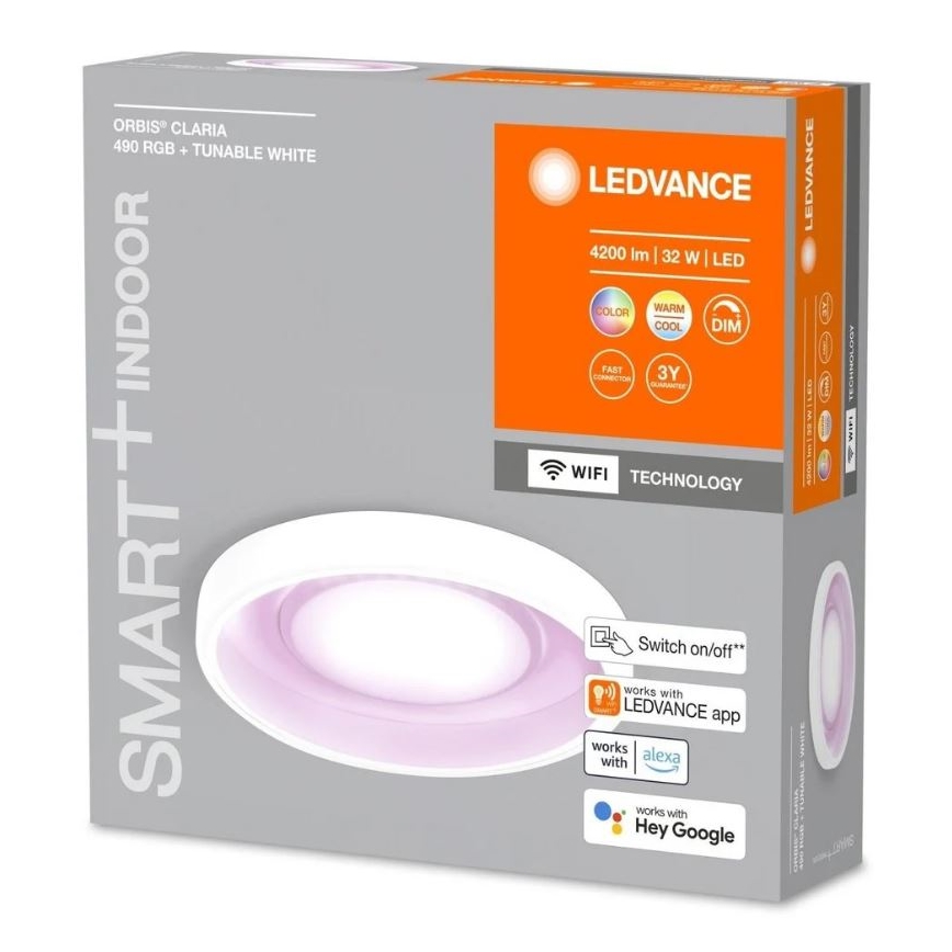 Ledvance - Plafón LED RGBW regulable SMART+ CLARIA LED/32W/230V 2700-6500K Wi-Fi