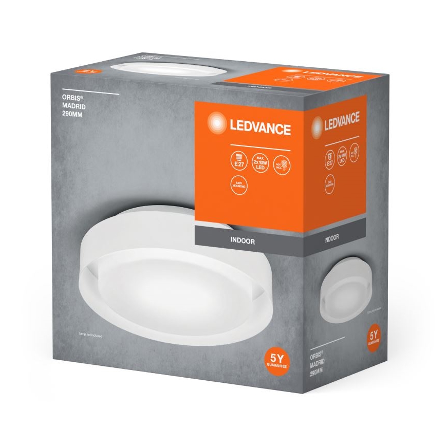 Ledvance - Plafón ORBIS MADRID 2xE27/10W/230V blanco