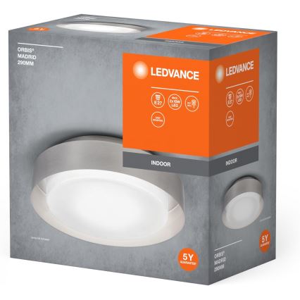 Ledvance - Plafón ORBIS MADRID 2xE27/10W/230V cromo mate