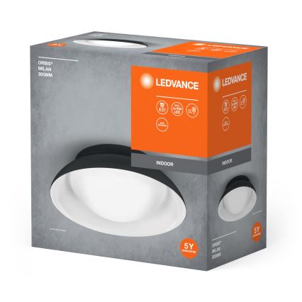 Ledvance - Plafón ORBIS MILAN 2xE27/10W/230V negro