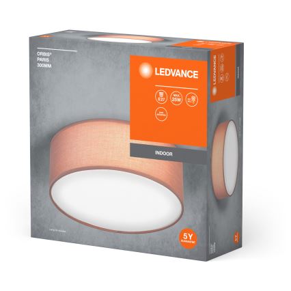 Ledvance - Plafón ORBIS PARÍS 1xE27/25W/230V marrón