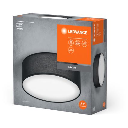 Ledvance - Plafón ORBIS PARÍS 1xE27/25W/230V negro