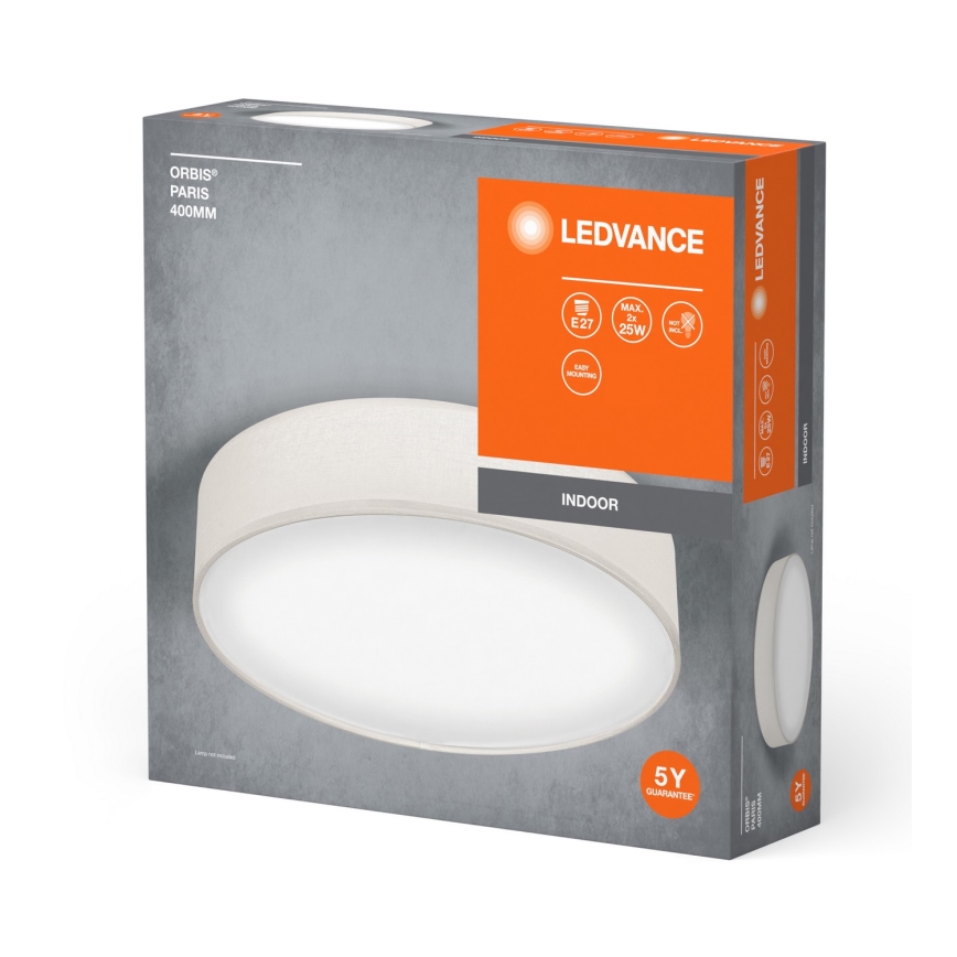 Ledvance - Plafón ORBIS PARIS 2xE27/25W/230V color crema