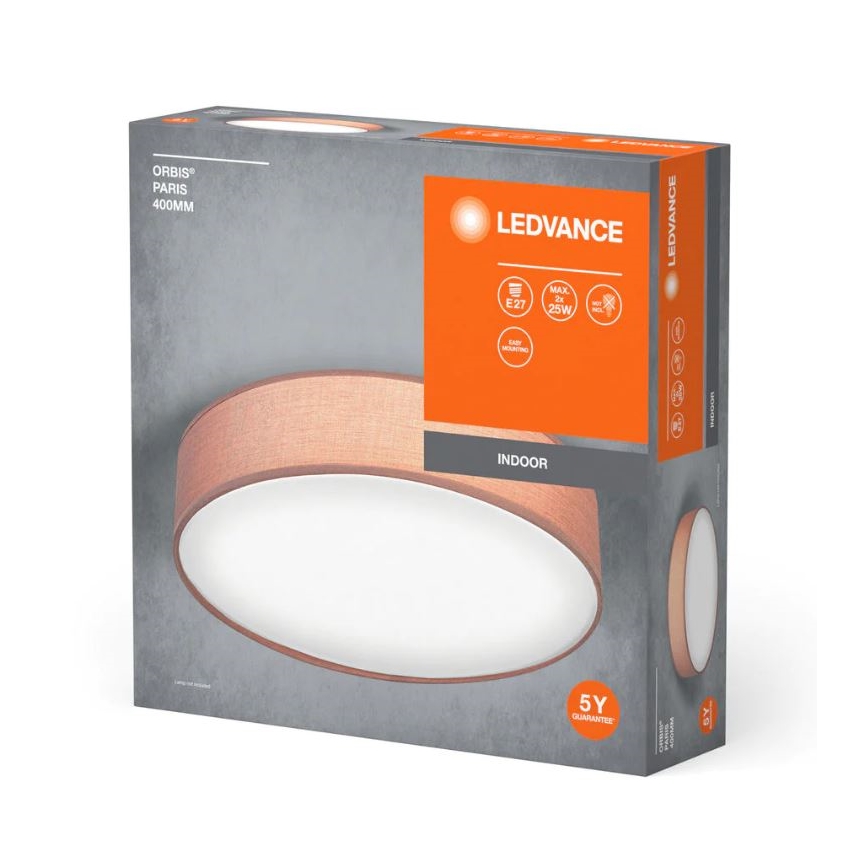 Ledvance - Plafón ORBIS PARÍS 2xE27/25W/230V marrón