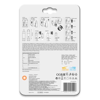 Ledvance - Power bank LED con función de linterna MOBILE LED/0,5W/5V 1800mAh 2xUSB