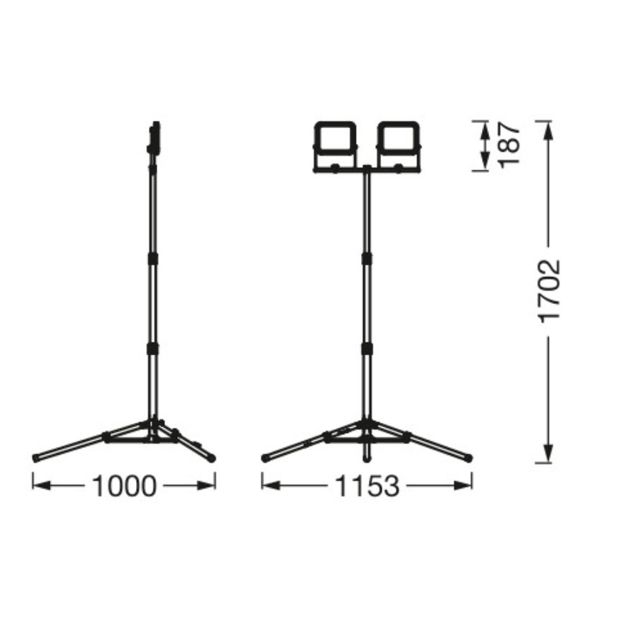 Ledvance - Proyector LED de exterior con soporte WORKLIGHT TRIPOD 2xLED/20W/230V 6500K IP65