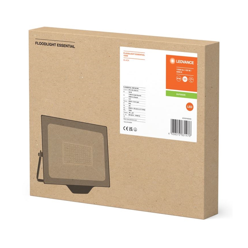 Ledvance - Proyector LED de pared para exteriores FLOODLIGHT ESSENTIAL LED/100W/230V IP65