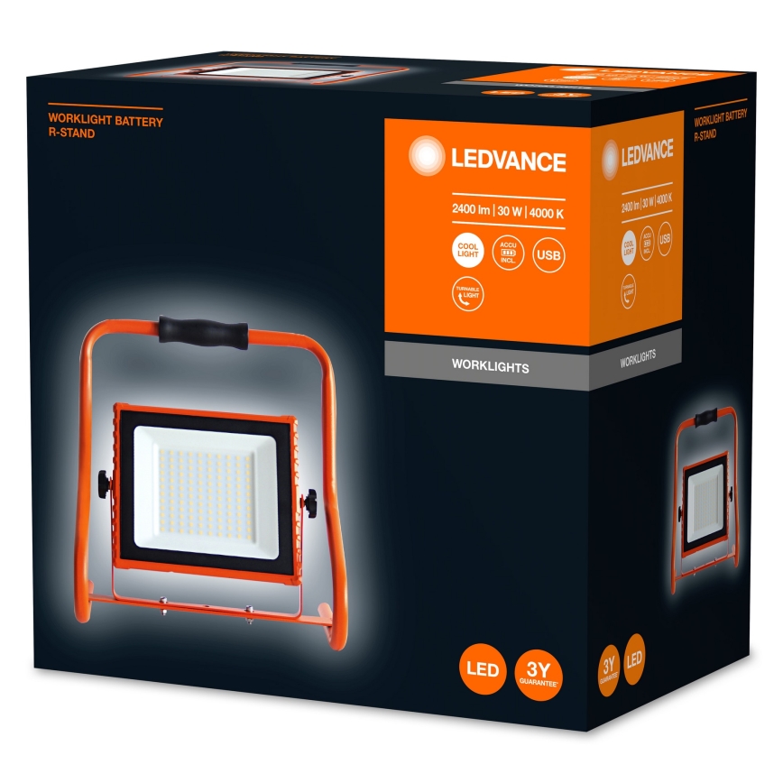 Ledvance - Proyector LED R-STAND LED/30W/5V 2200 mAh IP44