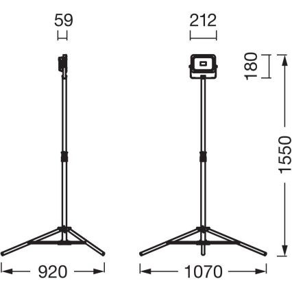 Ledvance - Proyector LED regulable con soporte WORKLIGHT TRIPOD LED/20W/3,7V 1500 mAh IP54