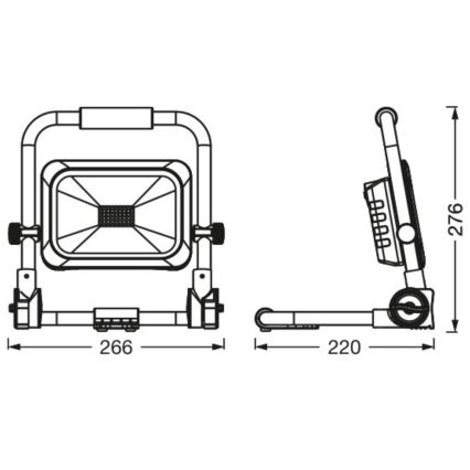 Ledvance - Proyector LED recargable para exterior regulable WORKLIGHT BATTERY LED/20W/5V 2200 mAh IP54