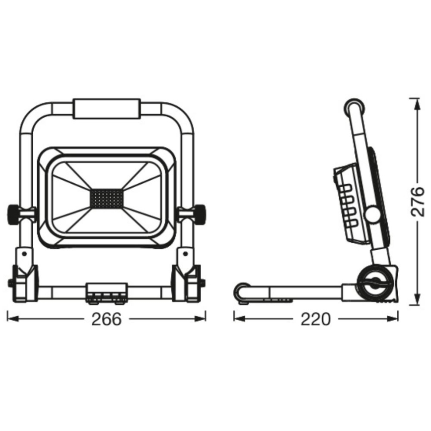 Ledvance - Proyector LED recargable para exterior regulable WORKLIGHT BATTERY LED/20W/5V 2200 mAh IP54