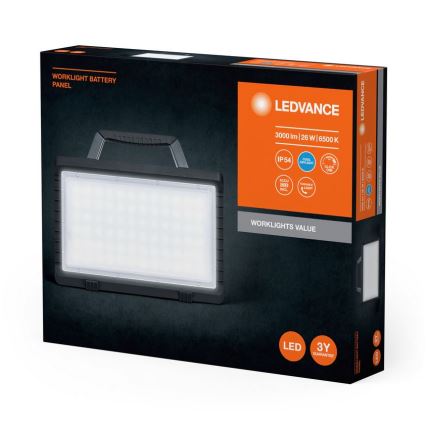 Ledvance - Proyector LED recargable para exterior regulable WORKLIGHT BATTERY LED/26W/5V 2200 mAh IP54