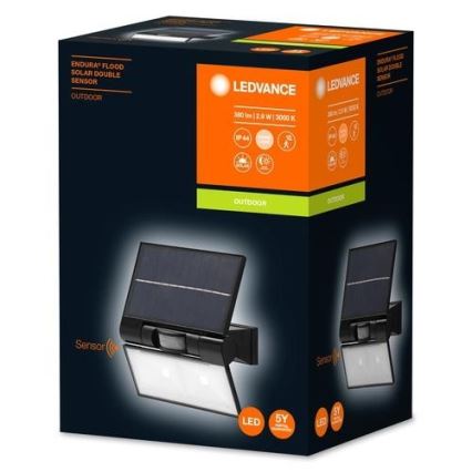 Ledvance - Proyector solar LED de pared para exterior con sensor de movimiento y crepúsculo FLOOD LED/2,9W/3,7V 2600 mAh IP44