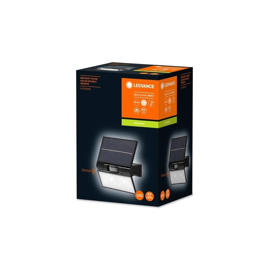 Ledvance - Proyector LED solar de pared para exterior con sensor FLOOD LED/2,9W/3,7V 2600 mAh IP44