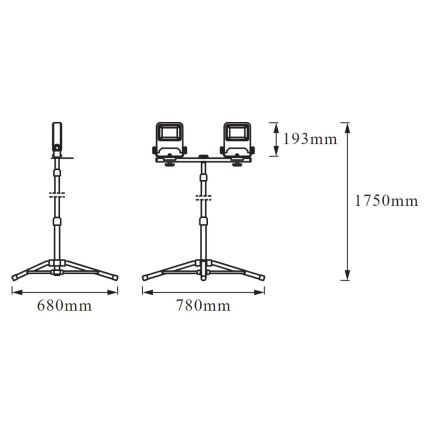 Ledvance - Reflector LED con soporte TRIPOD 2xLED/30W/230V IP65