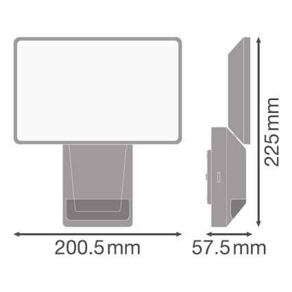 Ledvance - Reflector LED de pared para exteriores con sensor FLOOD LED/27W/230V IP55