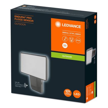 Ledvance - Reflector LED de pared para exteriores con sensor FLOOD LED/27W/230V IP55