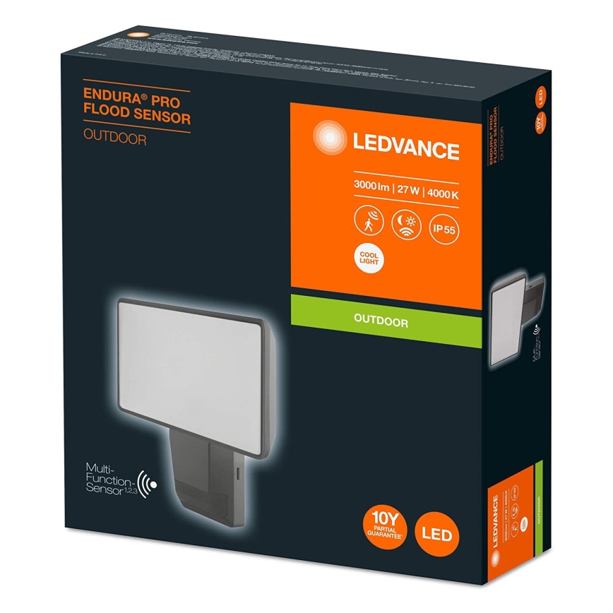 Ledvance - Reflector LED de pared para exteriores con sensor FLOOD LED/27W/230V IP55