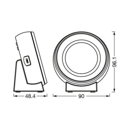 Ledvance - Reloj digital LED con retroiluminación NIGHTLUX LED/0,3W/5V 1000mAh 3000/4000/6500K