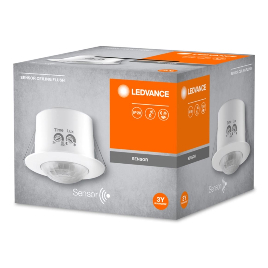 Ledvance - Sensor de movimiento infrarrojo empotrable FLUSH 230V blanco
