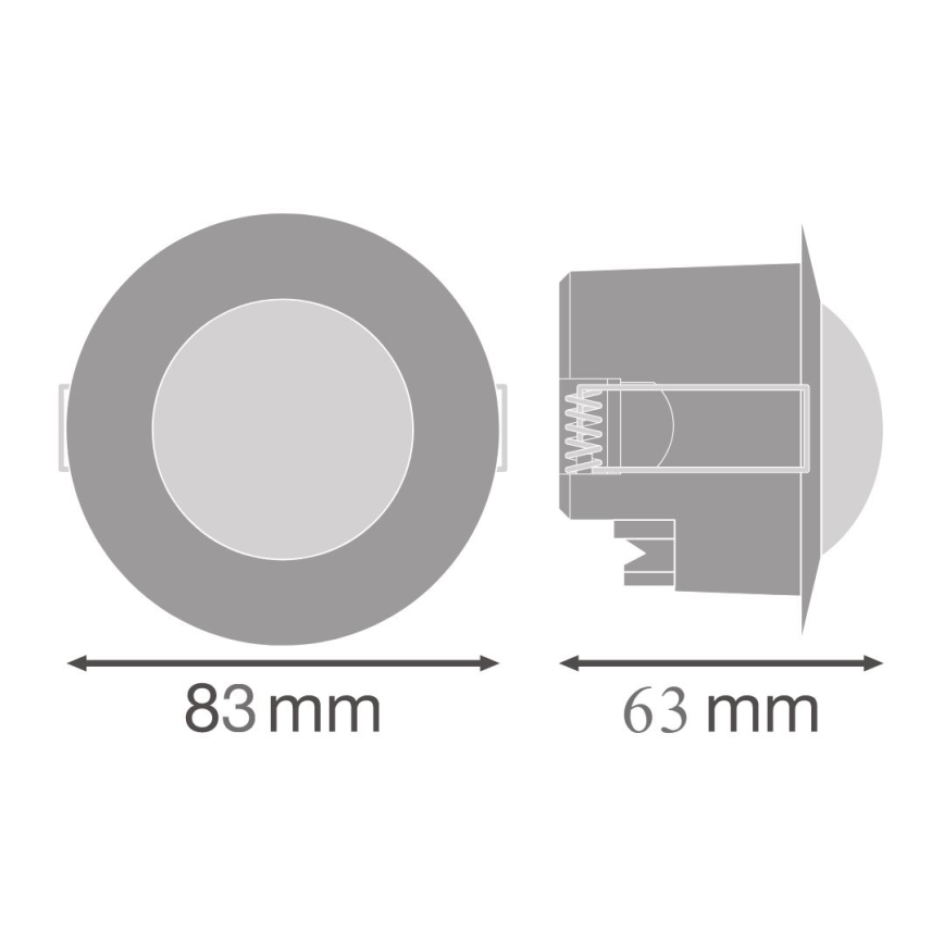 Ledvance - Sensor de movimiento infrarrojo empotrable FLUSH 230V blanco