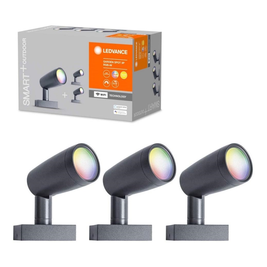 Ledvance - SET 3x LED RGBW Lámpara de exterior SMART + SPOT 3xLED/4,5W/230V IP65 Wi-Fi