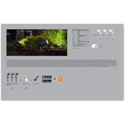 Ledvance - SET 3x LED RGBW Lámpara de exterior SMART + SPOT 3xLED/4,5W/230V IP65 Wi-Fi