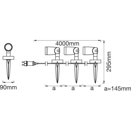 Ledvance - SET 3x LED RGBW Lámpara de exterior SMART + SPOT 3xLED/4,5W/230V IP65 Wi-Fi