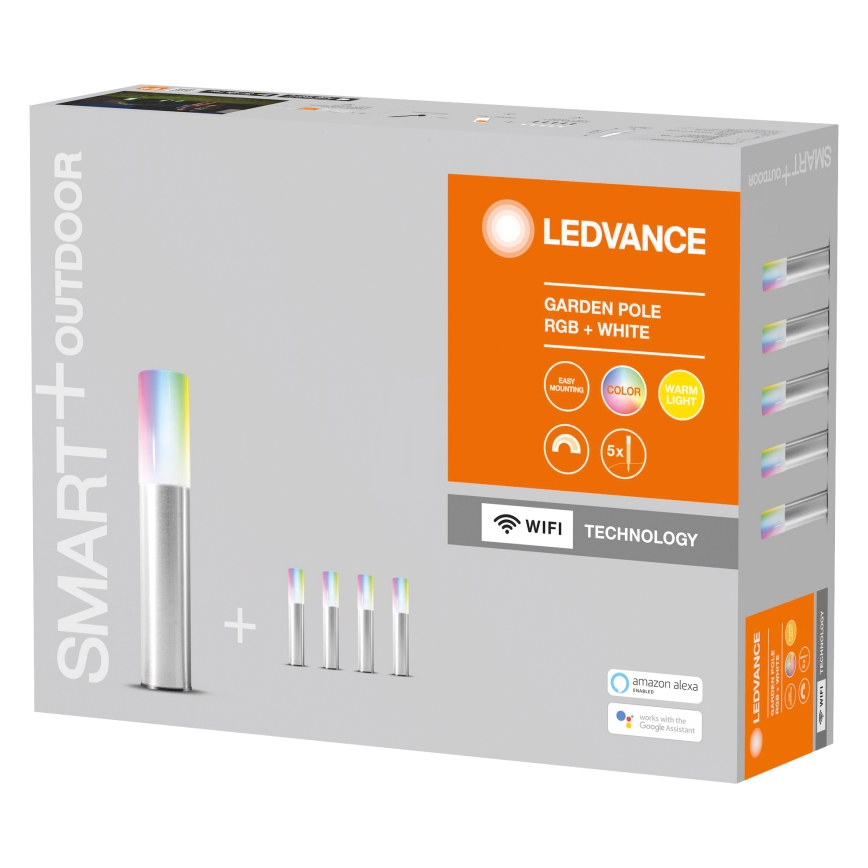 Ledvance - SET 5x LED RGBW Lámpara de exterior SMART+ GARDEN POLE 5xLED/5,7W/230V IP65 Wi-Fi