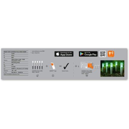 Ledvance - SET 5x LED RGBW Lámpara de exterior SMART+ GARDEN POLE 5xLED/5,7W/230V IP65 Wi-Fi