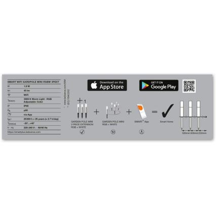 Ledvance - SET de extensión 3x LED RGBW Lámpara de exterior SMART 3xLED/1,9W/230V Wi-Fi
