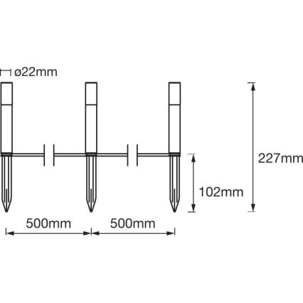 Ledvance - SET de extensión 3x LED RGBW Lámpara de exterior SMART 3xLED/1,9W/230V Wi-Fi