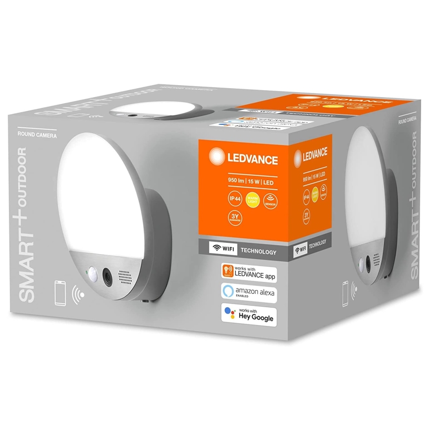 Ledvance - Lámpara de pared LED exterior con sensor y cámara SMART+ LED/15W/230V Wi-Fi IP44