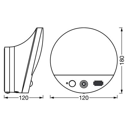 Ledvance - Lámpara de pared LED exterior con sensor y cámara SMART+ LED/15W/230V Wi-Fi IP44