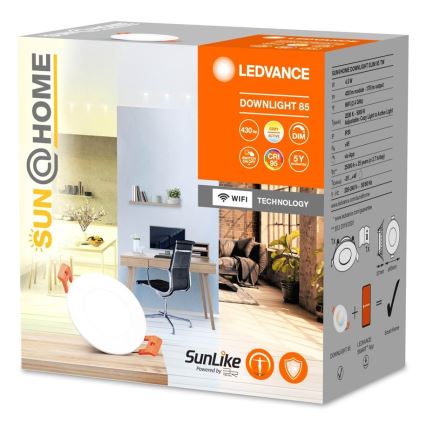 Ledvance - Lámpara empotrable LED regulable SUN@HOME LED/4,5W/230V 2200-5000 CRI 95 Wi-Fi